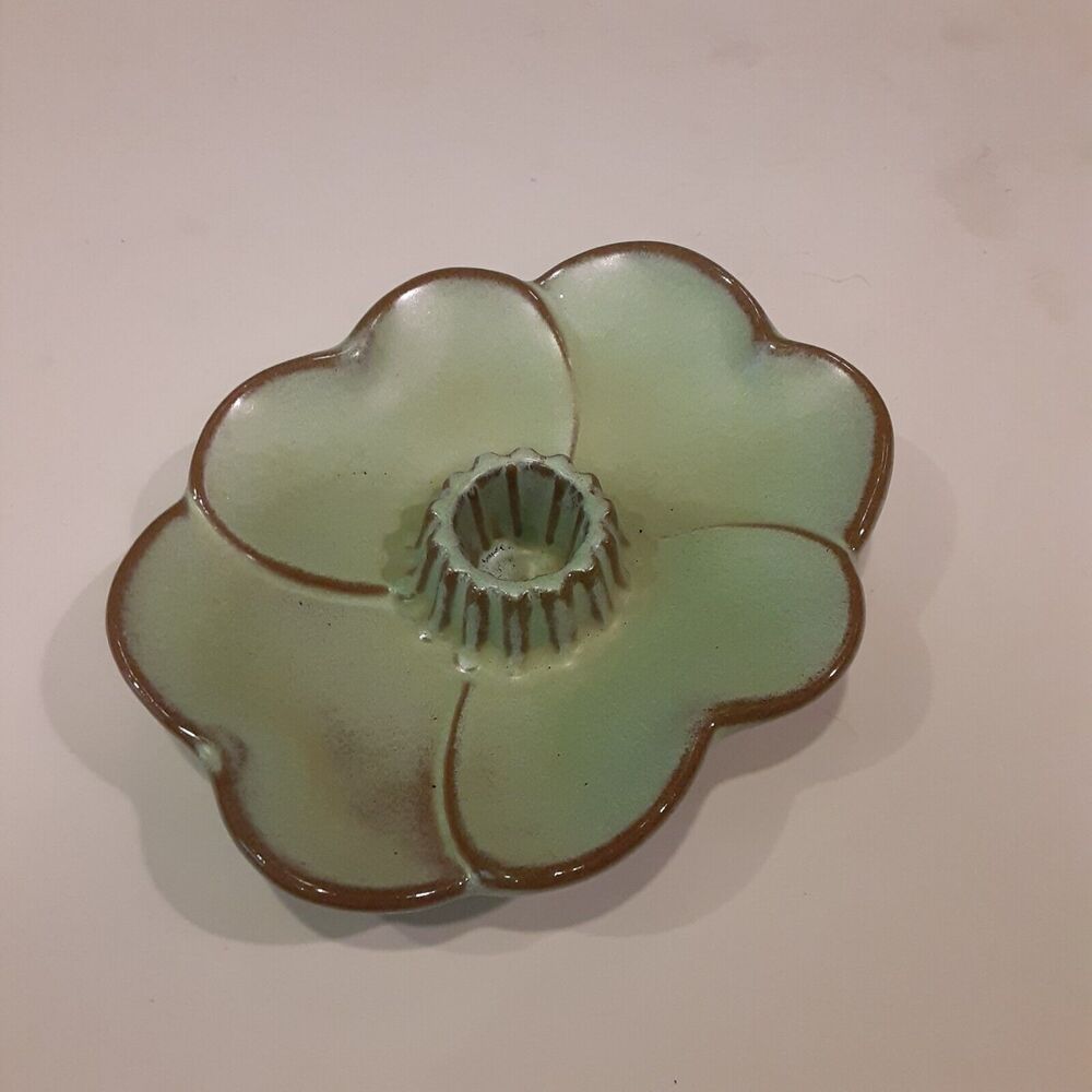 Vintage Frankoma Pottery # 733 Dogwood Taper Candle Holder